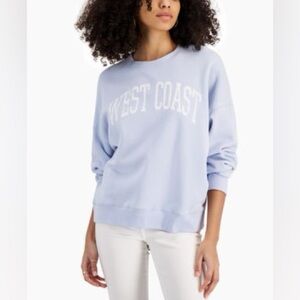 Grayson Threads Light Blue & White West Coast Graphic Crew Neck Sweater - XS